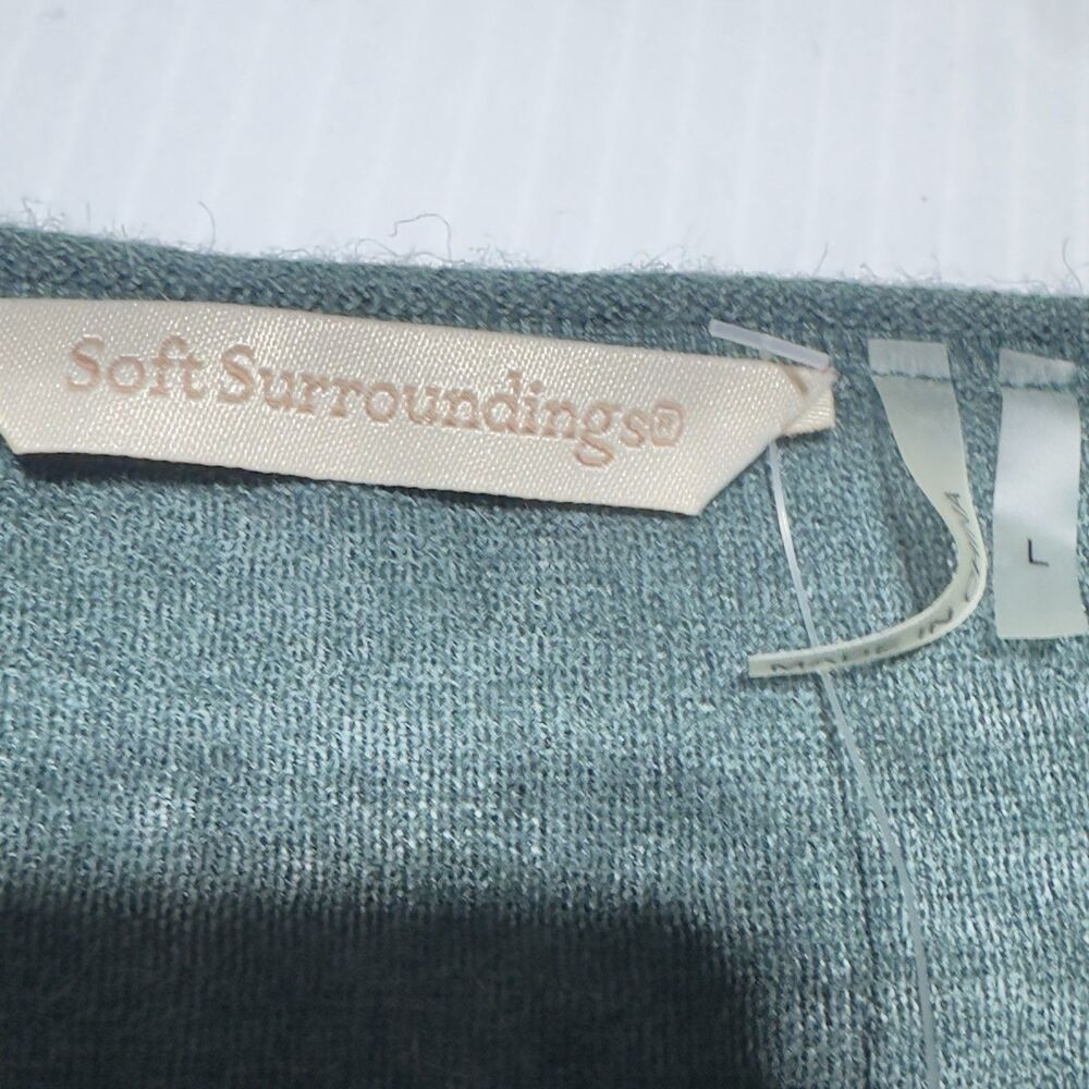 Soft Surroundings Knit Tunic Top Wool Alpaca Blend High Low Hem Size L Green NWT - Picture 5 of 9